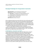 Cover of EMERGING TECHNOLOGIES FOR TRANSPORTATION CONSTRUCTION