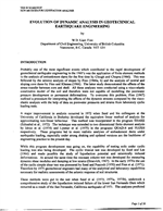 Cover of EVOLUTION OF DYNAMIC ANALYSIS IN GEOTECHNICAL EARTHQUAKE ENGINEERING