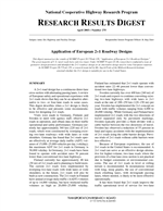 Cover of APPLICATION OF EUROPEAN 2+1 ROADWAY DESIGNS