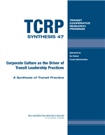 Cover of CORPORATE CULTURE AS THE DRIVER OF TRANSIT LEADERSHIP PRACTICES