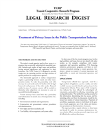 Cover of TREATMENT OF PRIVACY ISSUES IN THE PUBLIC TRANSPORTATION INDUSTRY