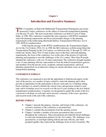 Cover of STATEWIDE TRANSPORTATION PLANNING. CHAPTER 1: INTRODUCTION AND EXECUTIVE SUMMARY