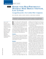 Cover of RESEARCH PAYS OFF: REPAIRS WITH HIGH-PERFORMANCE MATERIALS MAKE BRIDGES STRONGER, LAST LONGER: GEORGIA RESEARCHERS TEST CARBON FIBER COMPOSITES