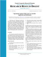 Cover of OPERATIONAL ANALYSIS OF BUS LANES ON ARTERIALS: APPLICATION AND REFINEMENT