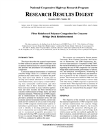 Cover of FIBER REINFORCED POLYMER COMPOSITES FOR CONCRETE BRIDGE DECK REINFORCEMENT