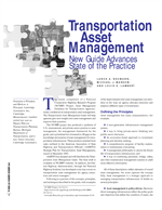 Cover of TRANSPORTATION ASSET MANAGEMENT: NEW GUIDE ADVANCES STATE OF THE PRACTICE