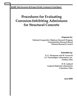 Cover of PROCEDURES FOR EVALUATING CORROSION-INHIBITING ADMIXTURES FOR STRUCTURAL CONCRETE