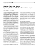 Cover of SHELTER FROM THE STORM: OPTIMIZING DISTRIBUTION OF BUS STOP SHELTERS IN LOS ANGELES