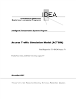 Cover of ACCESS TRAFFIC SIMULATION MODEL (ACTSIM)