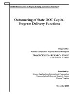 Cover of OUTSOURCING OF STATE DOT CAPITAL PROGRAM DELIVERY FUNCTIONS