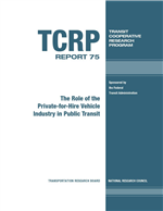 Cover of THE ROLE OF THE PRIVATE-FOR-HIRE VEHICLE INDUSTRY IN PUBLIC TRANSIT