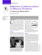 Cover of RESEARCH PAYS OFF: IMPROVING COMMUNICATIONS TO MANAGE INCIDENTS: A SOLUTION FOR RHODE ISLAND