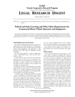 Cover of FEDERAL AND STATE LICENSING AND OTHER SAFETY REQUIREMENTS FOR COMMERCIAL MOTOR VEHICLE OPERATORS AND EQUIPMENT