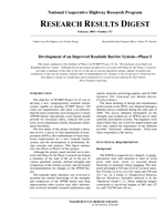 Cover of DEVELOPMENT OF AN IMPROVED ROADSIDE BARRIER SYSTEM--PHASE I