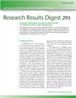 Cover of TRAINING MATERIALS FOR NIGHT ROAD WORK TO IMPROVE SAFETY AND OPERATIONS