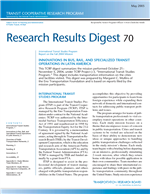 Cover of Innovations in Bus, Rail, and Specialized Transit Operations in Latin America