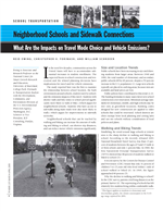 Cover of Neighborhood Schools and Sidewalk Connections: What Are the Impacts on Travel Mode Choice and Vehicle Emissions?