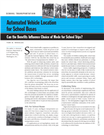 Cover of Automated Vehicle Location for School Buses: Can the Benefits Influence Choice of Mode for School Trips?
