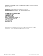 Cover of Field Air Permeability Testing in Nondestructive Condition Assessment of Damaged Concrete Structures