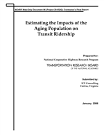Cover of Estimating the Impacts of the Aging Population on Transit Ridership