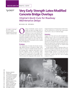 Cover of Research Pays Off: Very Early Strength Latex-Modified Concrete Bridge Overlays: Virginia's Quick Cure for Roadway Maintenance Delays