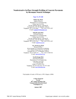 Cover of Nondestructive In-Place Strength Profiling of Concrete Pavements by Resonance Search Technique
