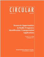 Cover of Research Opportunities in Radio Frequency Identification Transportation Applications