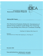 Cover of Non-Destructive Evaluation Method for Determination of Internal Grout Conditions Inside Bridge Post-Tensioning Ducts Using Rolling Stress Waves for Continuous Scanning
