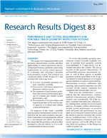 Cover of Performance and Testing Requirements for Portable Track Geometry Inspection Systems