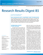 Cover of Rail Passenger Safety: Equipment and Technologies