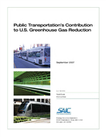 Cover of Public Transportation's Contribution to U.S. Greenhouse Gas Reduction