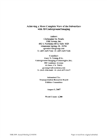 Cover of Achieving a More Complete View of the Subsurface with 3D Underground Imaging