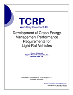 Cover of Development of Crash Energy Management Performance Requirements for Light-Rail Vehicles
