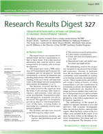 Cover of Transportation Implications of Emerging Economic Development Trends