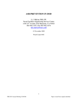 Cover of ASR Prevention in DOD