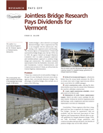 Cover of Research Pays Off: Jointless Bridge Research Pays Dividends for Vermont
