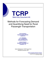 Cover of Methods for Forecasting Demand and Quantifying Need for Rural Passenger Transportation