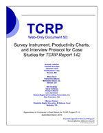 Cover of Survey Instrument, Productivity Charts, and Interview Protocol for Case Studies for TCRP Report 142