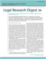 Cover of Application of Physical Ability Testing to Current Workforce of Transit Employees